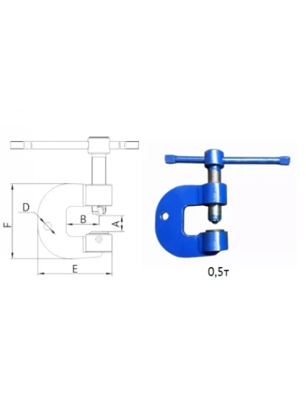Фото для Струбцина грузоподъемная ЗСТ-0,5 тн