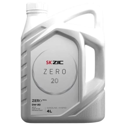 Фото для Масло моторное ZIC ZERO 20 0w20, синтетическое, API SP, ILSAC GF-6A, для бензинового двигателя, 4л, арт. 162035