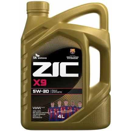 Фото для Масло моторное ZIC X9 5w30, синтетическое, API SL, ACEA A3/B3/B4, универсальное, 4л, арт. 162614
