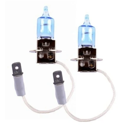 Фото для Лампа галогенная Koito White Beam H3 (PK22s, T12), 12В, 55Вт (соответствует 100Вт), 4000К, комплект 2 шт