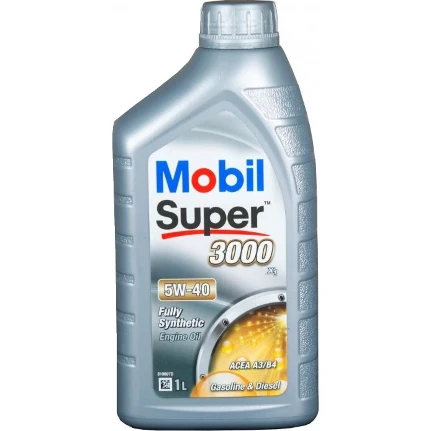 Фото для Масло моторное Mobil Super 3000 X1 5w40, синтетическое, API SN/CF, ACEA A3/B3/B4, универсальное, 1л, арт. 700111ИП