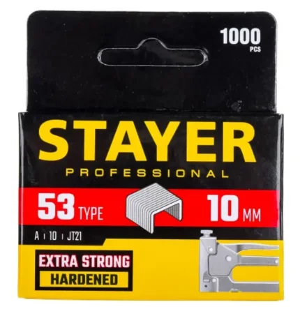 Фото для Скобы для степлера Stayer тонкие, тип 53, (11,3 х 0,7 мм), 10 мм (1000 шт.)