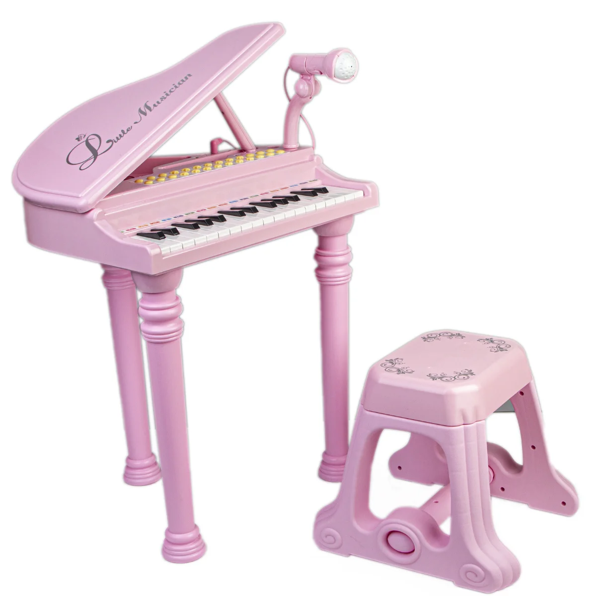 Игрушка музыкальная Lanson Toys рояль электронный розовый с микрофоном