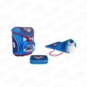 Набор Мото рюкзак пенал и мешок для обуви синий