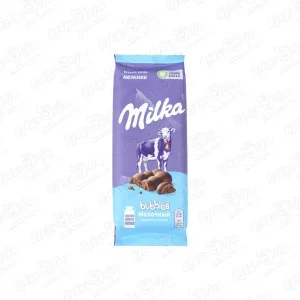 Шоколад Milka bubbles молочный пористый 92г