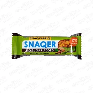 Фото для Батончик SNAQ FABRIQ глазированный без сахара со вкусом фисташки и карамели 50г