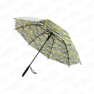 Зонт Lanson Kids принт строительный транспорт серо-желтый