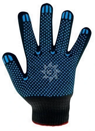 Фото для Перчатки х/б "Профи" черные с ПВХ