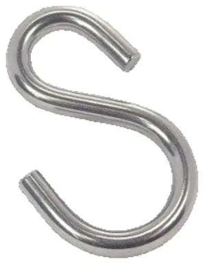 крюк ассиметричный S-образн. 4 мм, нерж А2 (АРТ 8398)