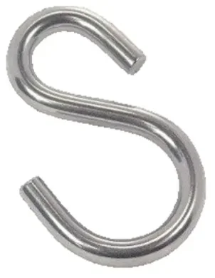 Фото для Крюк ассиметричный S-образный 4 мм, нержавеющая сталь А2 (АРТ 8398)