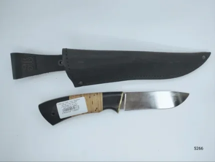 Фото для Нож "Шершень малый" сталь Х12МФ (граб+береста, латунь с проставкой+трубка)