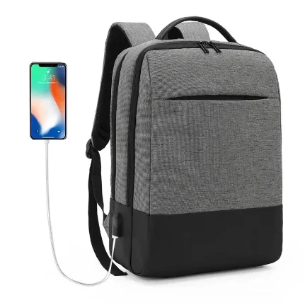 Фото для Рюкзак для ноутбука с зарядкой цв. серый