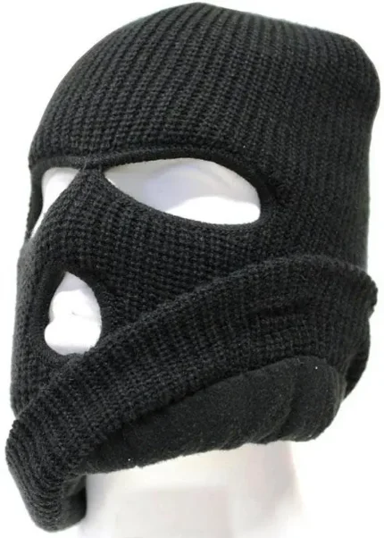 Фото для Шлем- маска трикотажная на флисе 3 дырки цв. черный