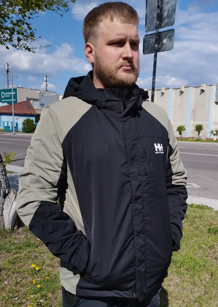 Куртка ДМС мужская 3999 арт. Р337 Олива/черный