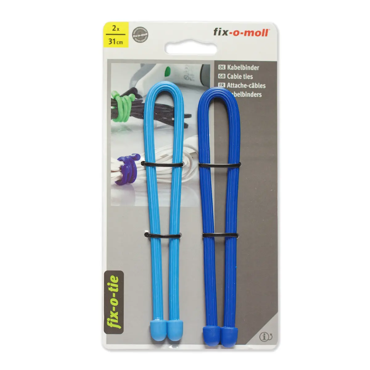Cтяжки для кабеля синий/голубой 31,0 см (упаковка, 2шт) Fix-o-moll