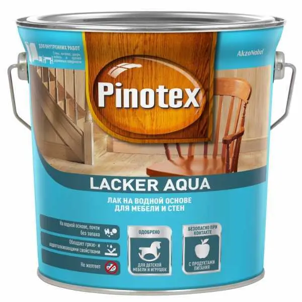 Лак водный для мебели и стен, глянцевый, 1 л Pinotex Lacker Aqua 70 AkzoNobel