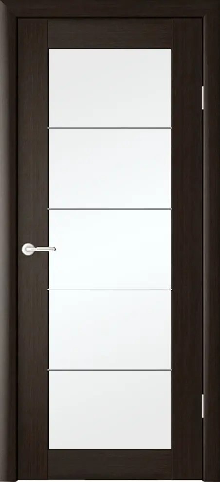 Полотно дверное темный кипарис Эко-шпон стекло белое 900*2000*40 ФРЕГАТ