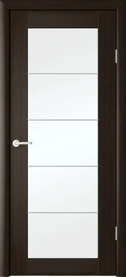 Фото для Полотно дверное темный кипарис Эко-шпон стекло белое 900*2000*40 ФРЕГАТ