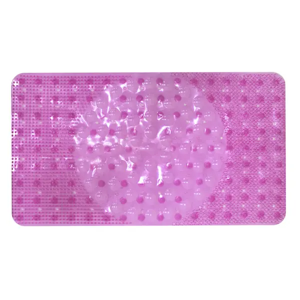 Коврик противоскользящий в ванную Мозайка , розовый 38*67 см