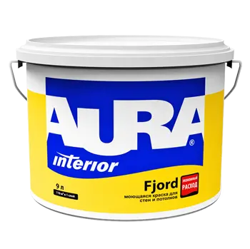 Краска в/д для стен и потолков влагостойкая "Aura Fjord" 2,7 л ЭСКАРО