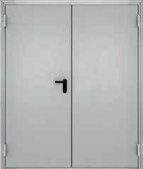 Дверь металлическая противопожарная серая RAL7035, правая 1280*2080*60