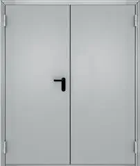 Дверь металлическая противопожарная серая RAL7035, правая 1280*2080*60