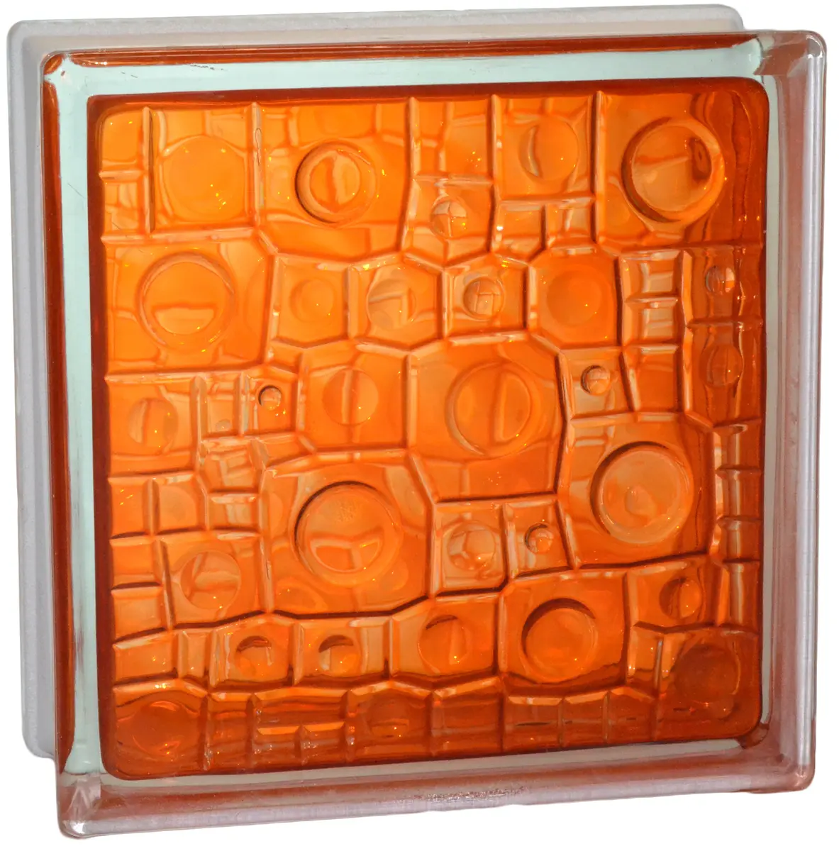 Стеклоблок Губка оранжевый 190*190*80 Glass Block