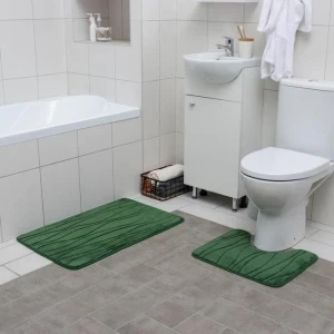 Фото для Набор ковриков для ванны и туалета ВОДОРОСЛИ 40х50 см/50х80 см 2 шт зел