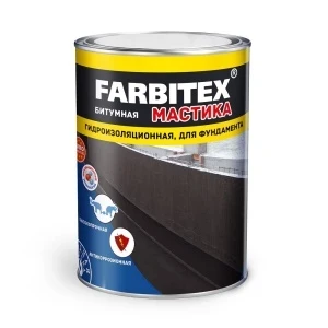 Фото для Мастика Farbitex битумно-гидроизоляционная 4 кг для фундамента по 4 шт