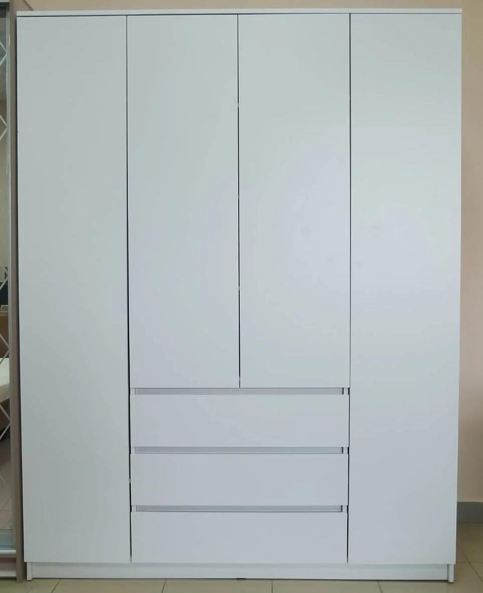Шкаф 4-х дверный без зеркал Аванта (Белый шагрень)
