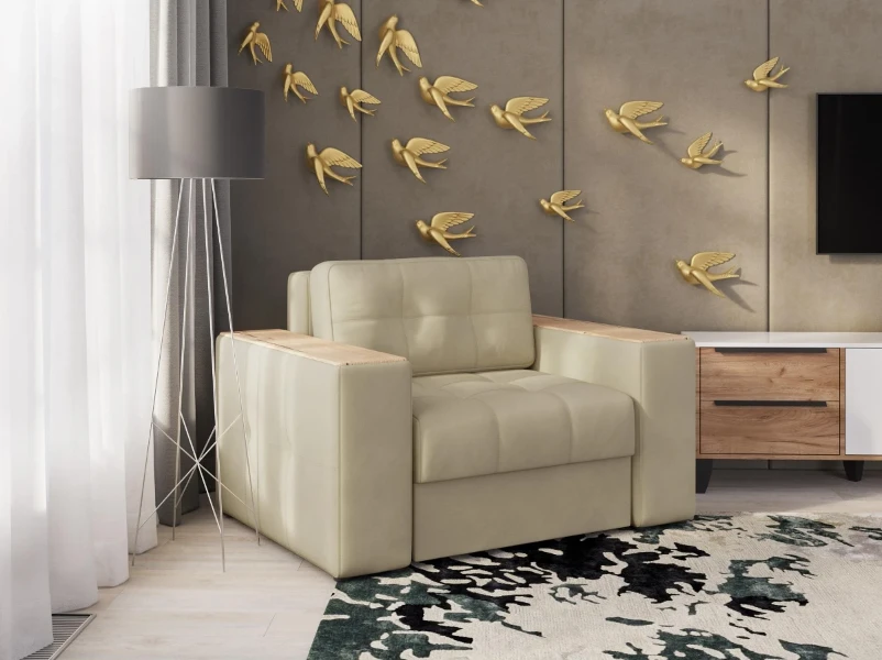 Фото для Кресло-кровать Виконт (Бежевый/Дуб канадский)