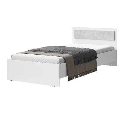 Фото для Кровать Лето 0.9 с настилом (Белый/Цемент светлый)