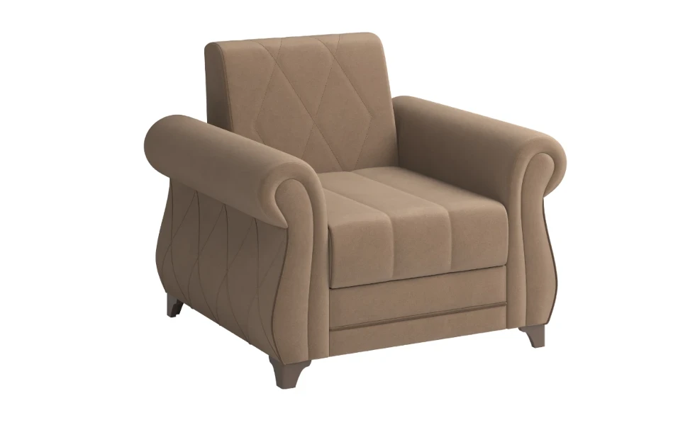 Фото для Кресло для отдыха Порто М (Велюр тенерифе корица/Велюр тенерифе шоколад)