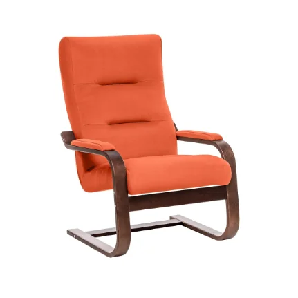 Фото для Кресло для отдыха Leset Оскар (Венге/Ткань велюр оранжевый V 39)