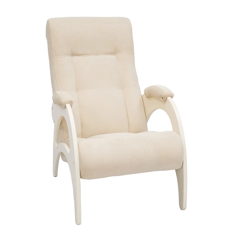 Кресло для отдыха Неаполь Модель 9 без лозы (Дуб шампань-эмаль/Ткань Ваниль Verona Vanilla)