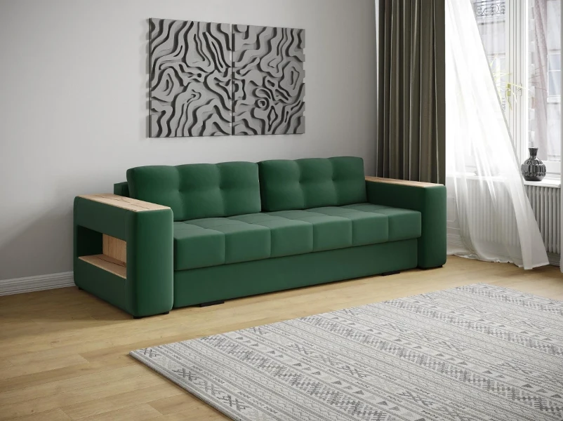 Фото для Диван раскладной Доро (Изумруд/Дуб канадский)