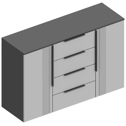 Фото для Комод Вита 2ств. 4 ящика (Темно-серый/Силк маус серый)