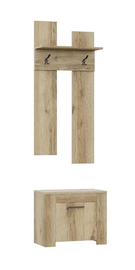 Фото для Тумба с вешалкой Квадро-42 (Дуб Делано светлый)