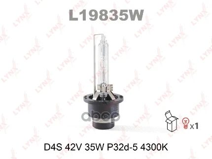 Фото для А/Лампа D4s 12V35w [P32d-5] Lynx L19835w 4300K LYNXauto арт. L19835W