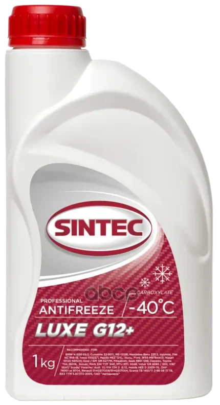 Фото для Антифриз Красный 1кг (-40) Sintec Lux G12 SINTEC арт. 613500