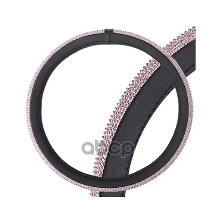 Фото для Оплетка На Руль Skyway Crystal-2 (M) Черная Экокожа/Розовые Стразы S01102468 Skyway арт. S01102468