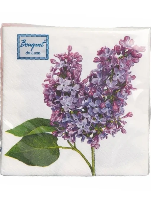 Салфетки Bouquet de Luxe 24х24 3 слоя 25л "Сирень" /15