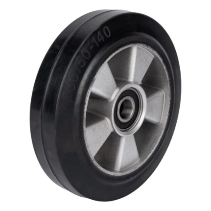 Фото для Колесо для гидр/тележки 200х50мм резиновый обод, с подш., неповоротное - TOR