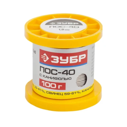 Фото для Припой ПОС 40, 100гр (1мм) с канифолью - Зубр