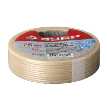 Фото для Лента клейкая однонаправленная 25мм х 50м, усиленная стекловолокном - Зубр