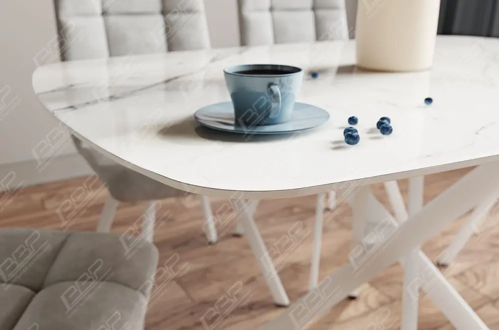 Стол обеденный Оникс Стекло (подстолье кросс)