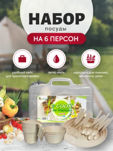 Фото для Набор посуды в кейсе на 6 персон
