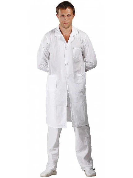 Фото для Халат МЕДИЦИНСКИЙ муж. тк. бязь пл.142 г/кв.м отбеленная