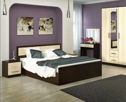 Фото для Фиеста Кровать 1600 м (Дуб беленый, Венге) МИФ