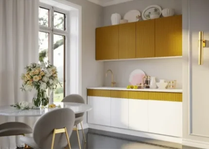 Фото для Кухня Оливия 2,0 м (Белый глянец холодный / Горчица софт) МИФ